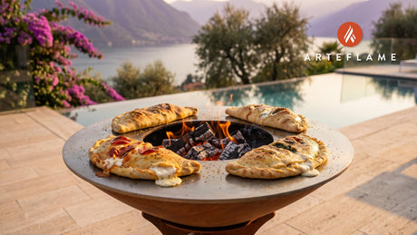 Grilled Calzones cooking on an Arteflame grill