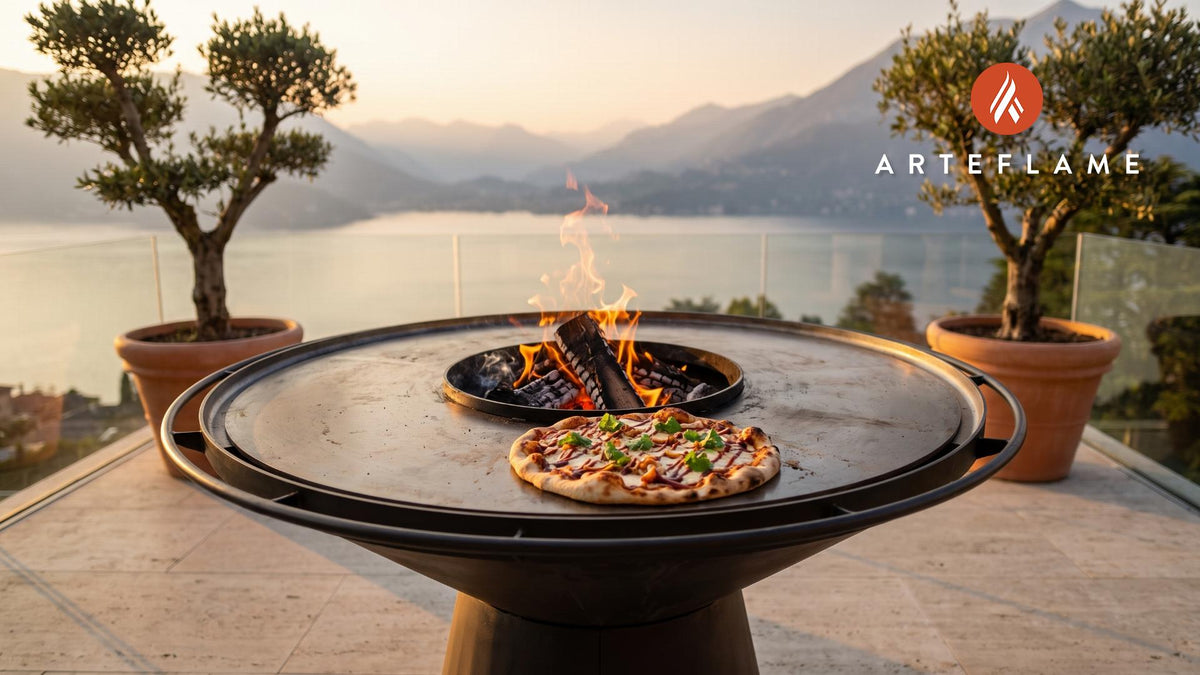 BBQ Chicken Pizza cooking on an Arteflame grill