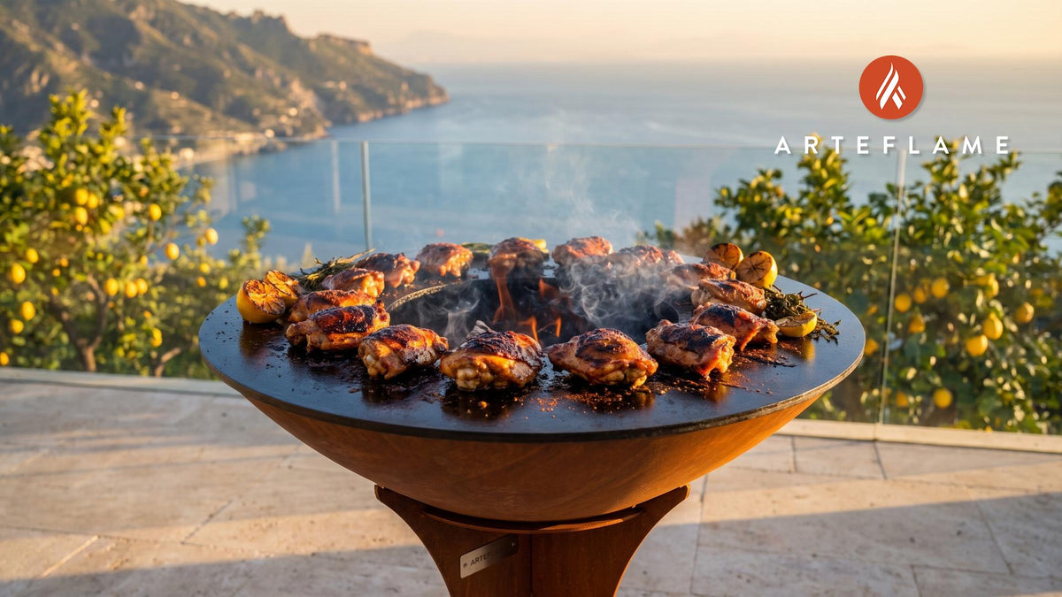 Cajun Sticky Chicken cooking on an Arteflame grill