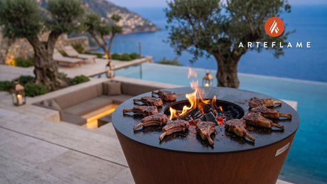 Seared Lamb Chops cooking on an Arteflame grill