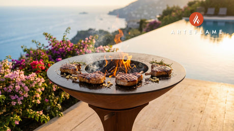 Honey Garlic Pork Chops cooking on an Arteflame grill