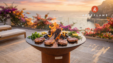 Hickory Grilled Pork Chops cooking on an Arteflame grill