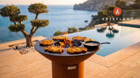 Wiener Schnitzel cooking on an Arteflame grill