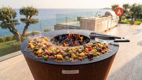 Survival Stew cooking on an Arteflame grill