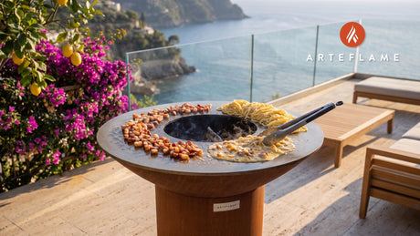 Carbonara Sauce cooking on an Arteflame grill