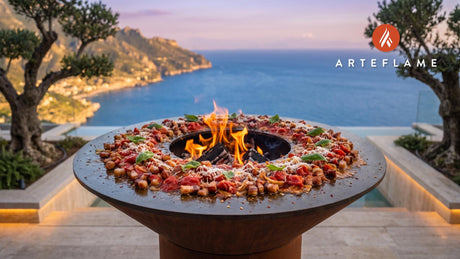 Wood-Fired Amatriciana Sauce with Guanciale cooking on an Arteflame grill