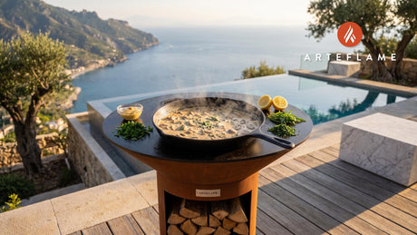 Sauce Poulette cooking on an Arteflame grill
