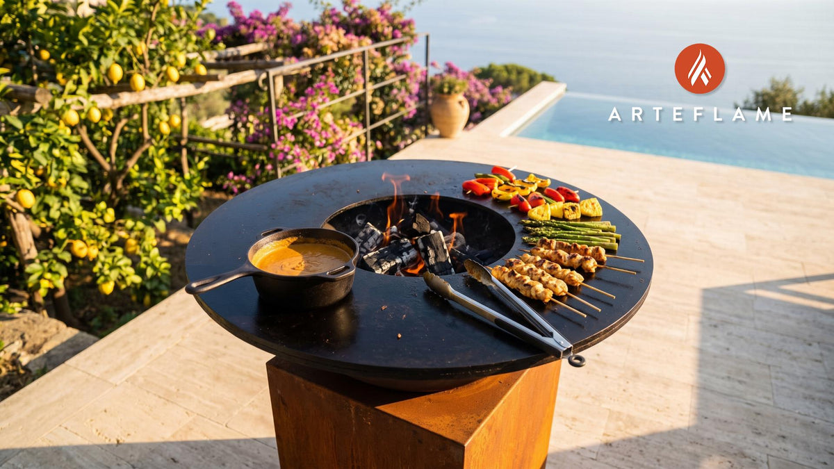 Peanut Sauce cooking on an Arteflame grill