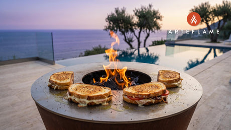 Gruyère Grilled Cheese cooking on an Arteflame grill