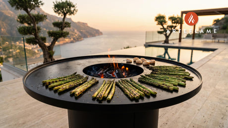 Grilled Asparagus cooking on an Arteflame grill