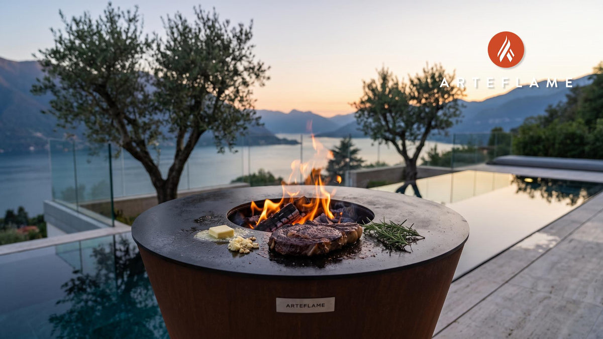 Grilled Ribeye Steak cooking on an Arteflame grill