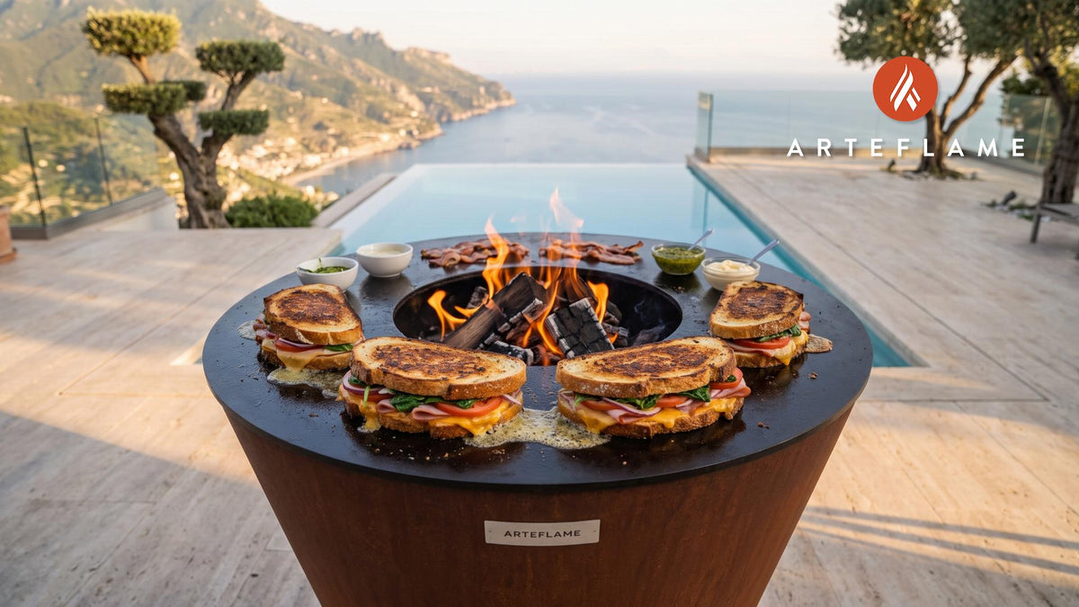 Grilled Sandwiches cooking on an Arteflame grill