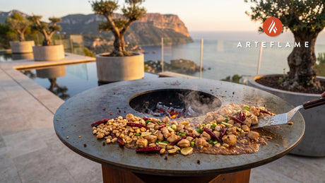 Kung Pao Chicken cooking on an Arteflame grill