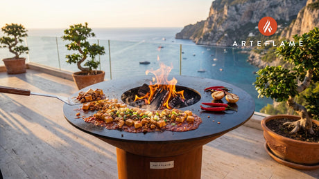 Spicy Mapo Tofu cooking on an Arteflame grill