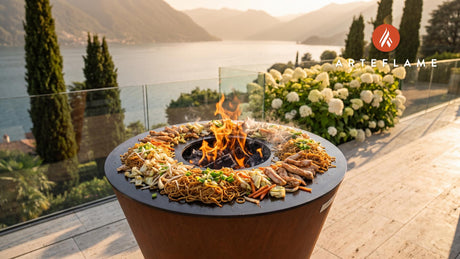 Grilled Chow Mein cooking on an Arteflame grill