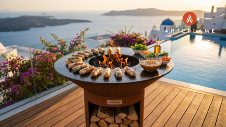 Grilled Spring Rolls cooking on an Arteflame grill
