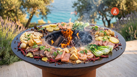 Grilled Hot Pot cooking on an Arteflame grill