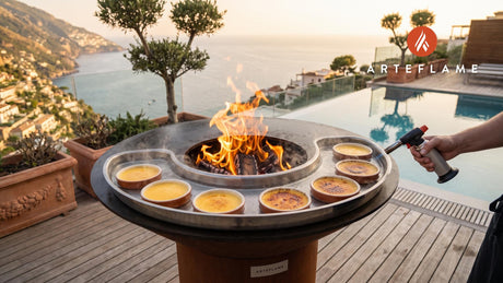 Crème Brûlée cooking on an Arteflame grill