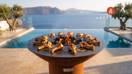Double Mustard Chicken Drumsticks cooking on an Arteflame grill