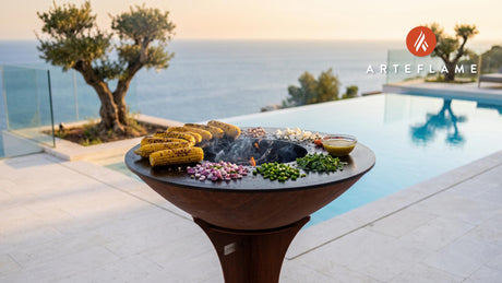 Grilled Corn Salad cooking on an Arteflame grill