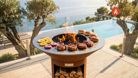 Grilled Pork Sandwiches with Charred Pineapple cooking on an Arteflame grill