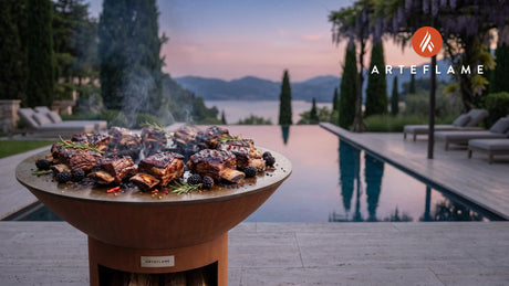 Blackberry Glazed Short Ribs cooking on an Arteflame grill