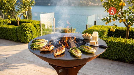 Grilled Chicken Caesar Salad cooking on an Arteflame grill