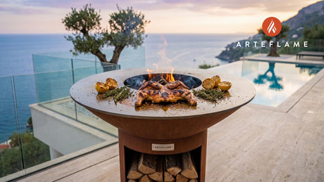 Spatchcock Chicken cooking on an Arteflame grill