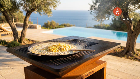 Creamy Garlic Alfredo Sauce (Homemade) cooking on an Arteflame grill