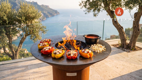 Grilled Stuffed Peppers cooking on an Arteflame grill