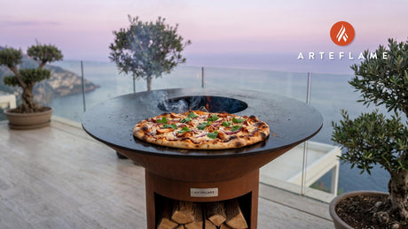BBQ Chicken Pizza cooking on an Arteflame grill
