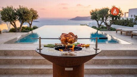 Rotisserie Chicken cooking on an Arteflame grill
