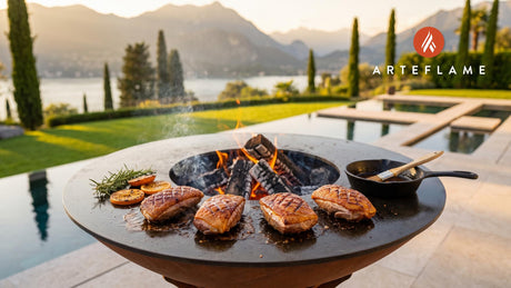 Grilled Duck Breast with Orange Glaze cooking on an Arteflame grill