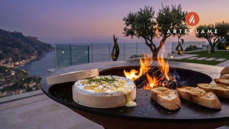Wood-Fired Grilled Camembert with Rosemary & Honey cooking on an Arteflame grill
