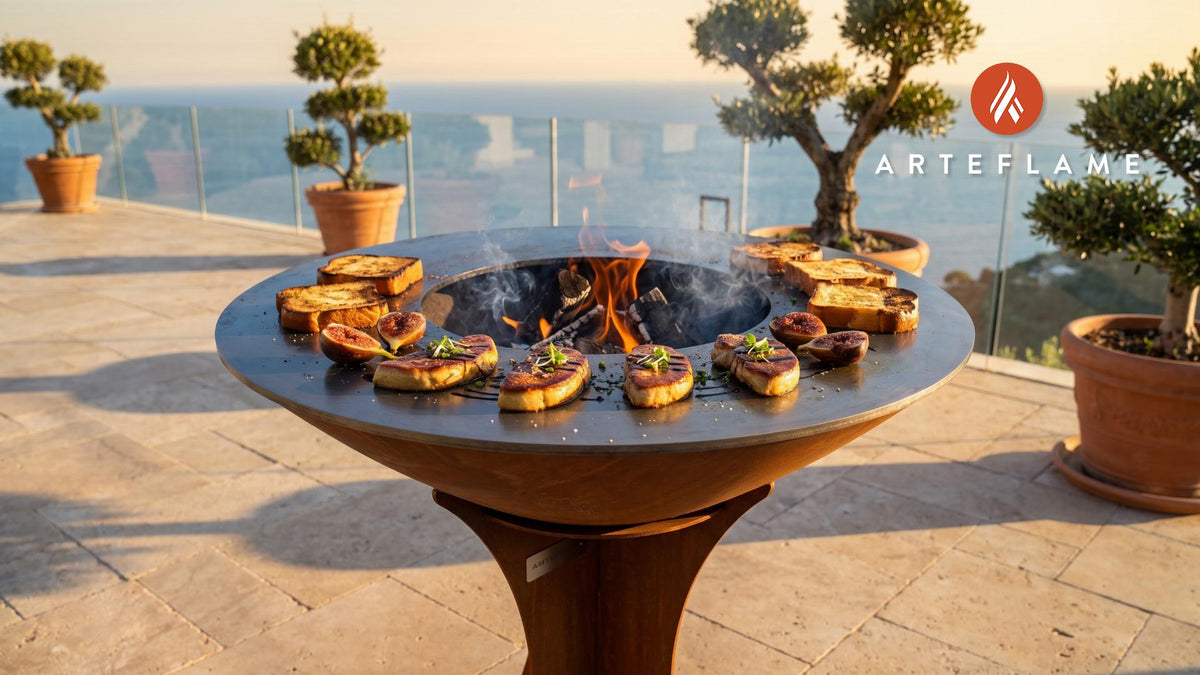 Seared Foie Gras (French Style) cooking on an Arteflame grill