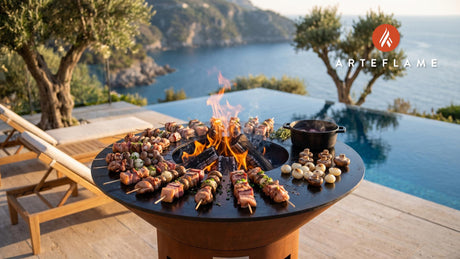 Coq Au Vin Skewers cooking on an Arteflame grill