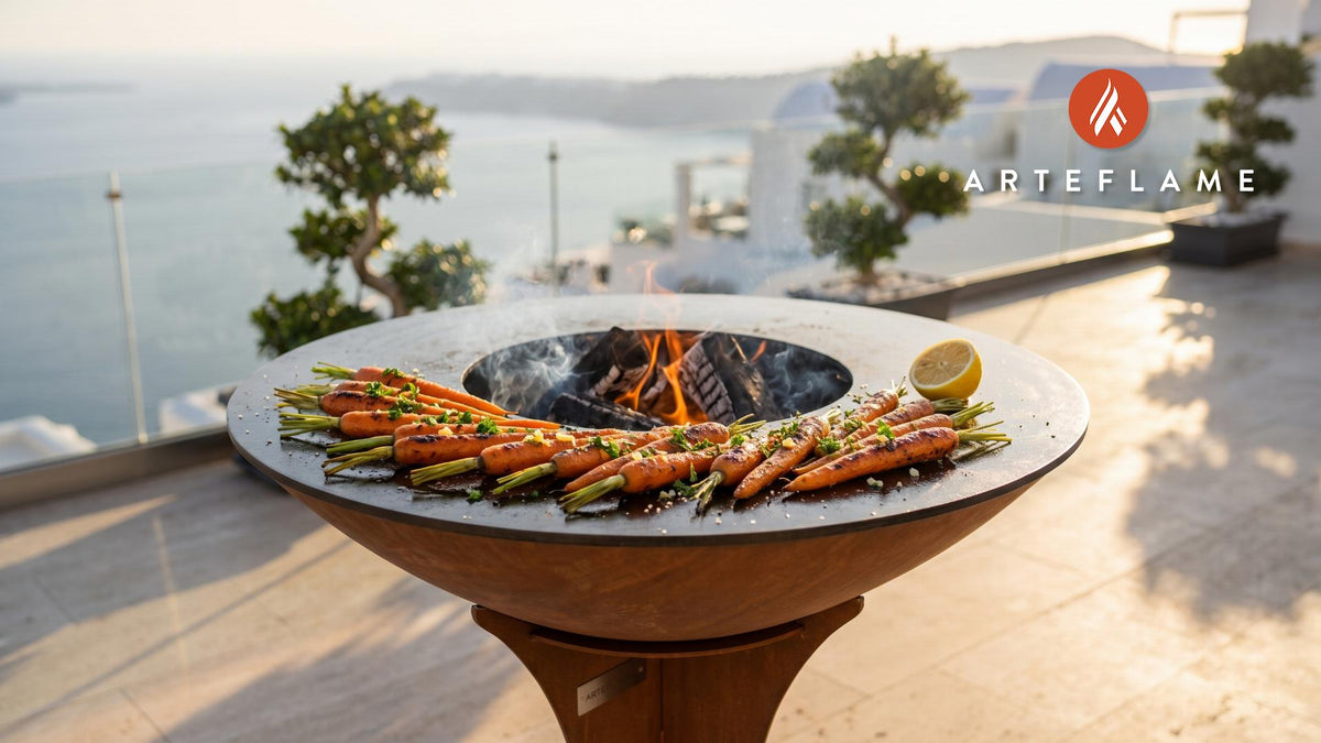 Grilled Carrots cooking on an Arteflame grill