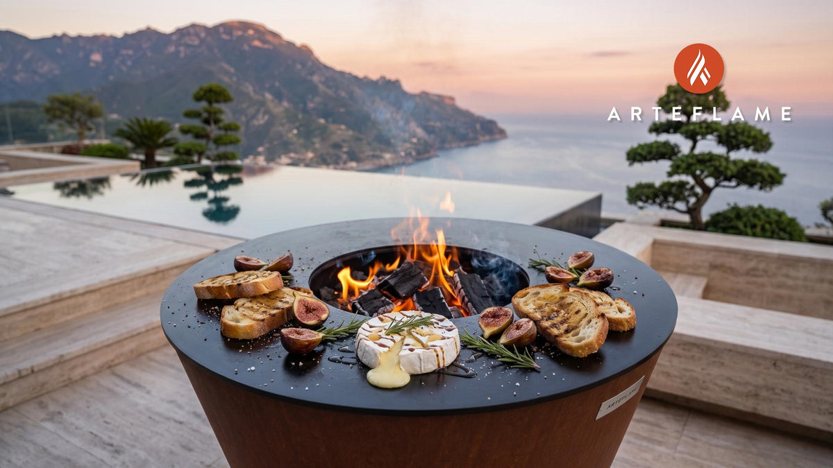 Grilled French Brie & Fig Toast cooking on an Arteflame grill