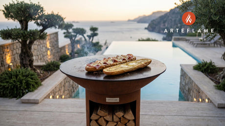 Grilled Ham and Cheese Sandwich (French Style) cooking on an Arteflame grill