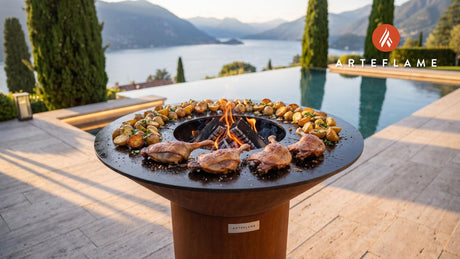 Wood-Fired Duck Leg Confit (French Style) cooking on an Arteflame grill