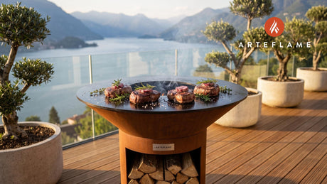Grilled Beef Tenderloin with Red Wine Butter (French Style) cooking on an Arteflame grill