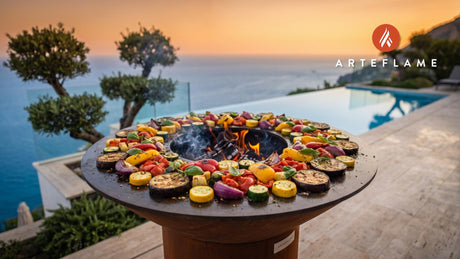 Grilled Rustic Ratatouille (French Style) cooking on an Arteflame grill