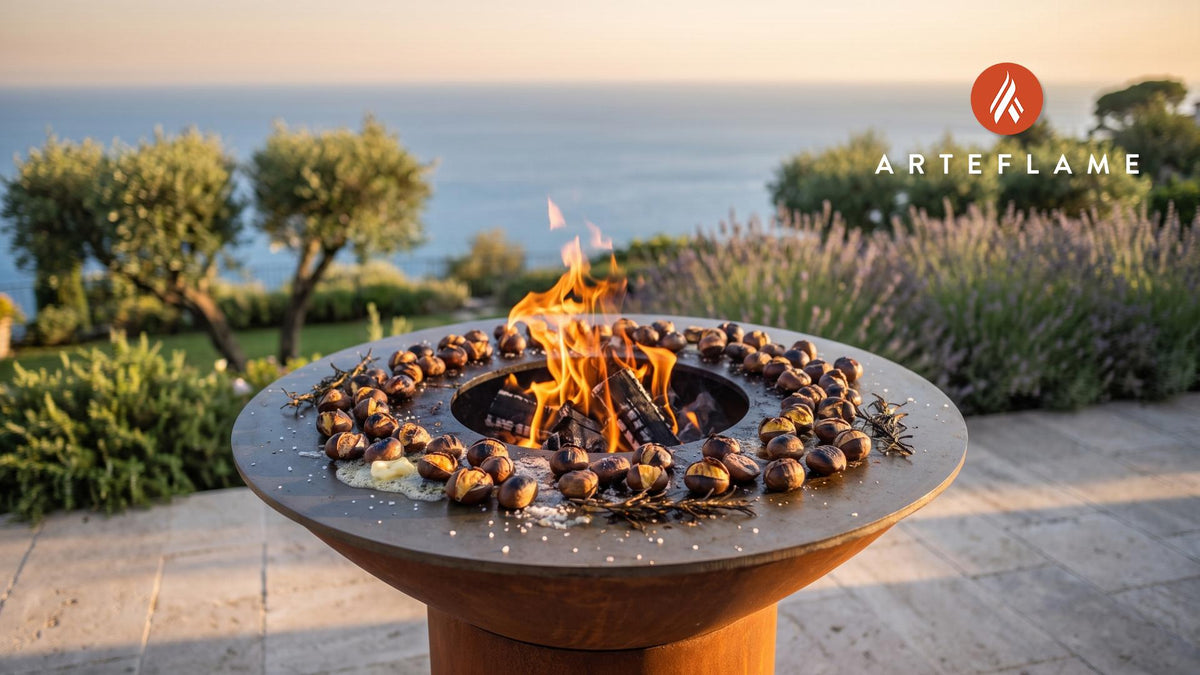 Fire Roasted Chestnuts (British Style) cooking on an Arteflame grill