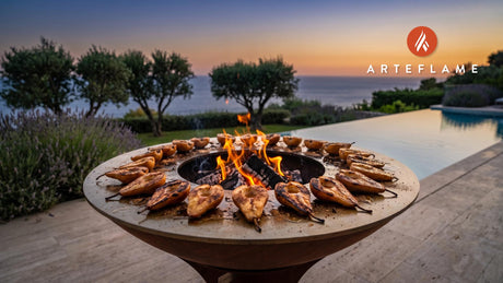 Spiced Grilled Pears with Honey (British Style) cooking on an Arteflame grill