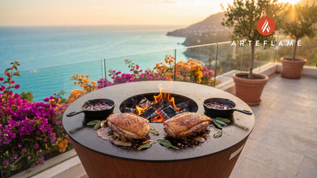Grilled Goose Breast with Sage & Port Sauce (British Style) cooking on an Arteflame grill