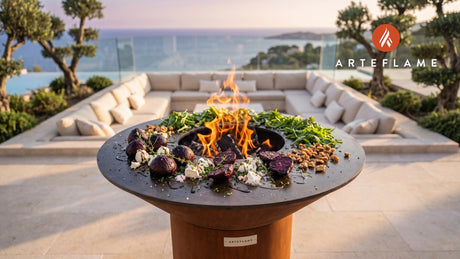 Fire-Roasted Beets & Goat Cheese (British Style) cooking on an Arteflame grill