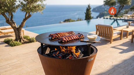 Tender Grilled Ribs (Alabama Crimson Tide Style) cooking on an Arteflame grill