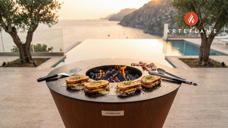 Toasted Oatcake Grilled Cheese (British Style) cooking on an Arteflame grill