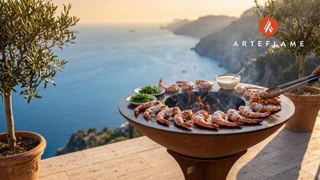Grilled BBQ Shrimp (Alabama Style) cooking on an Arteflame grill