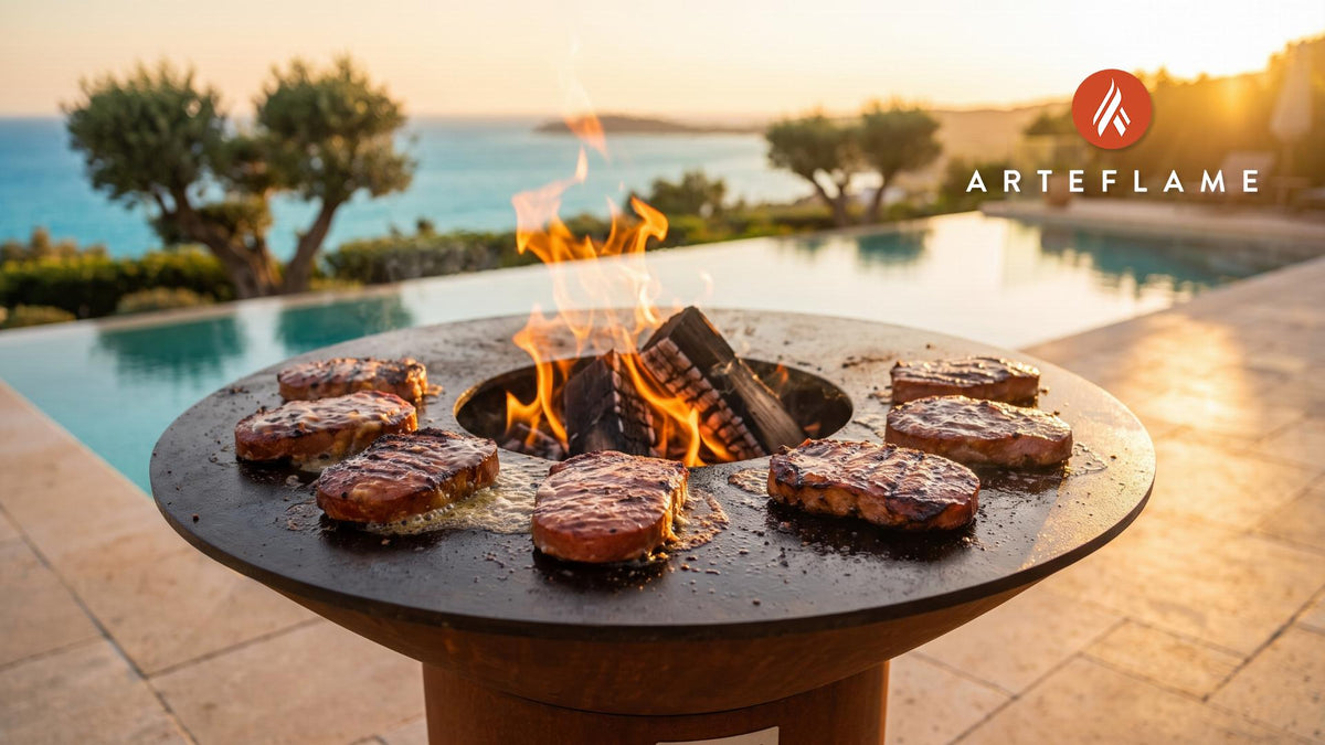 Grilled Bologna Steak (Alabama BBQ Style) cooking on an Arteflame grill